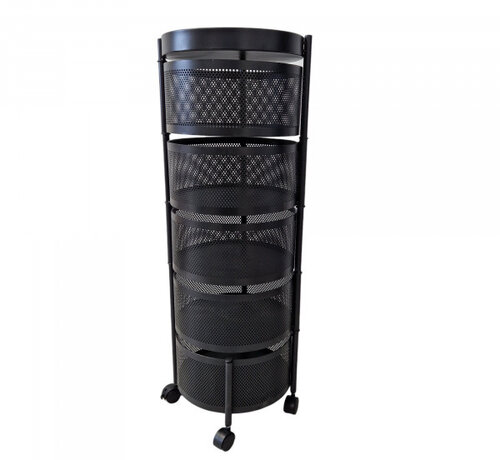 Ecarla Rotating Cabinet - 5 Baskets - 33x90cm - Black