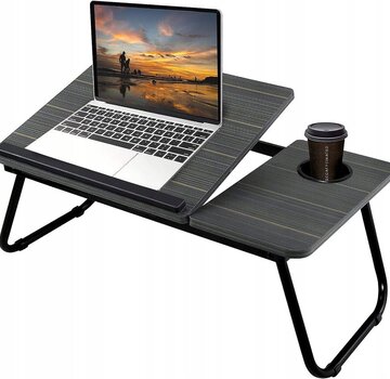 Ecarla Table pour ordinateur portable - 57x33x25cm - Noir