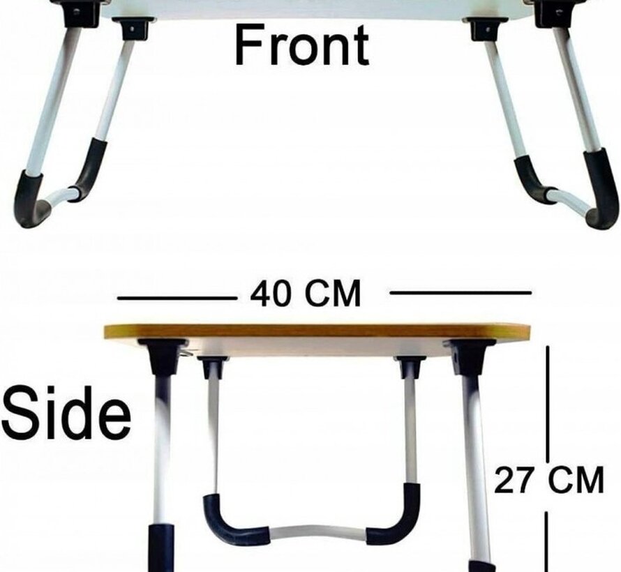 Table pour ordinateur portable - 60x40x27cm - Noyer