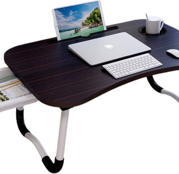 Ecarla Laptop Table - 60x40x27cm - Black/Brown