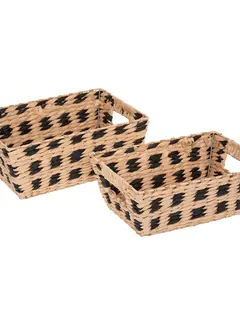 Ecarla Paniers de rangement - Lot de 3 - Naturel/Noir