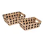 Storage baskets - Set of 3 - Natural/Black