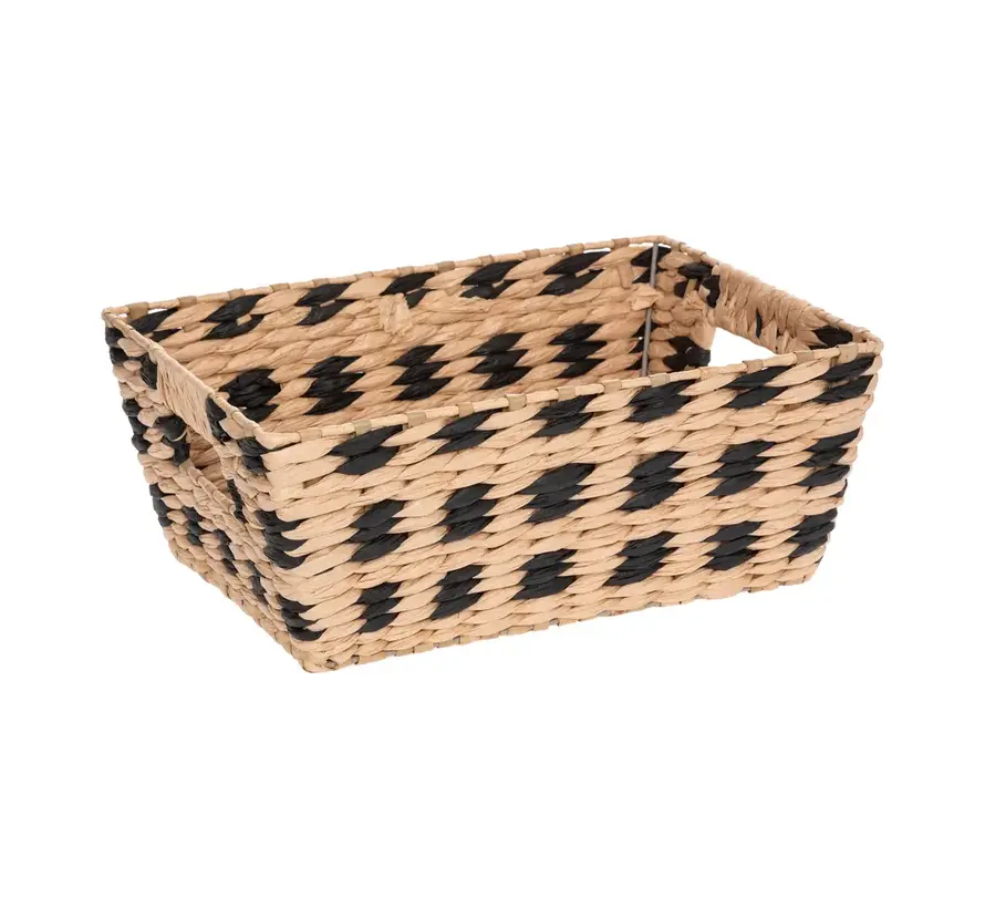 Storage baskets - Set of 3 - Natural/Black