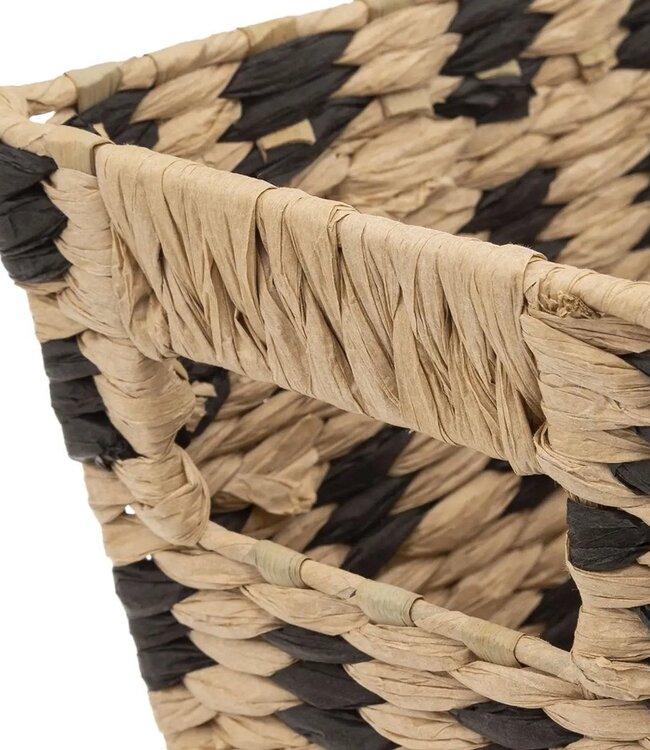 Storage basket - Set of 2 - Natural/Black