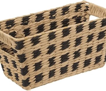 Ecarla Storage basket - Set of 2 - Natural/Black