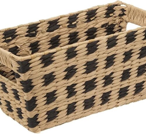 Ecarla Panier de rangement - Lot de 2 - Naturel/Noir