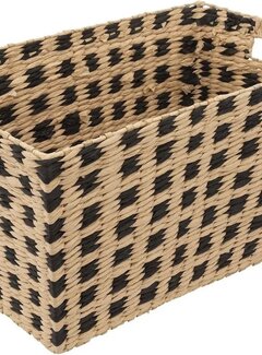  5Five Panier de rangement - 55x35x30cm  - Naturel/Noir