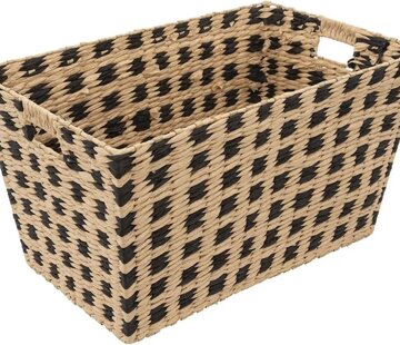  5Five Storage basket - 55x35x30cm  - Natural/Black
