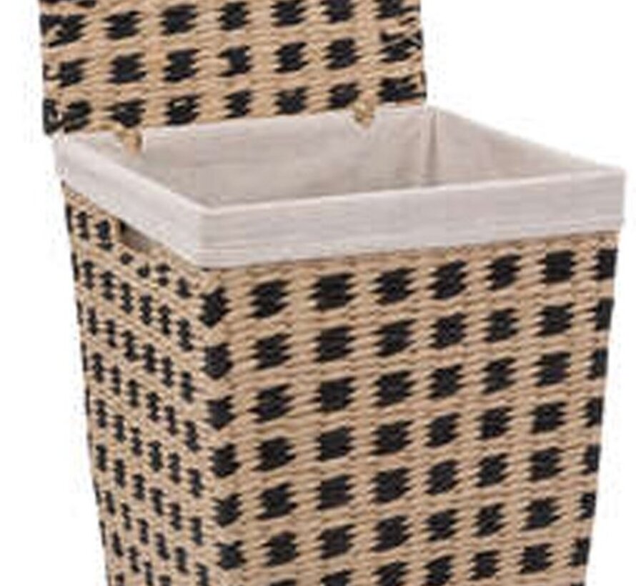 Storage basket - Laundry basket - 40L - Natural/Black