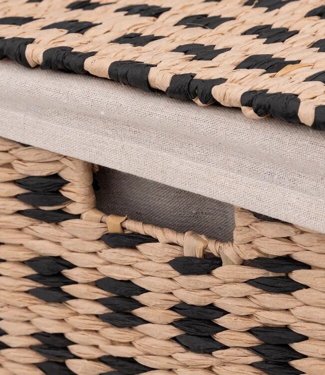 Storage basket - Laundry basket - 40L - Natural/Black