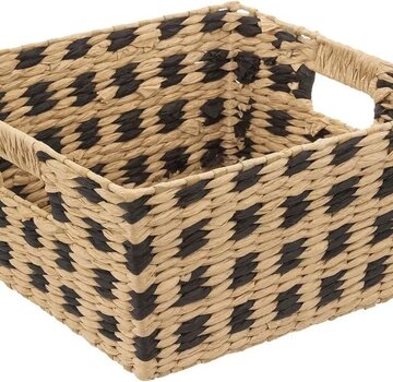  5Five Storage basket - Set of 2 - Natural/Black