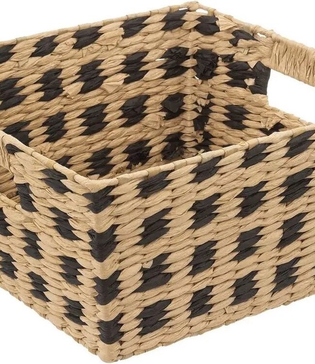 Storage basket - Set of 2 - Natural/Black