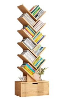 Ecarla Bookcase - 11 Shelves - 34x19x139cm - Natural