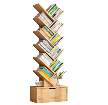 Ecarla Bookcase - 11 Shelves - 34x19x139cm - Natural