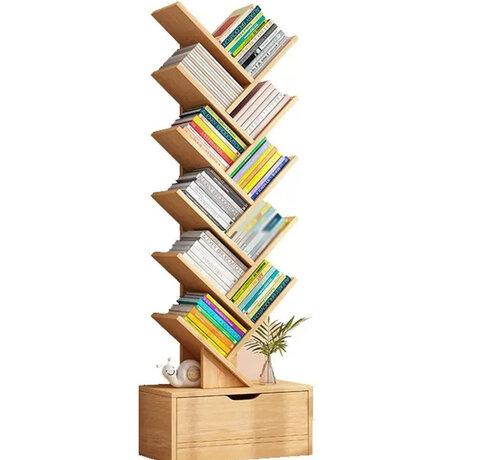 Ecarla Bookcase - 11 Shelves - 34x19x139cm - Natural