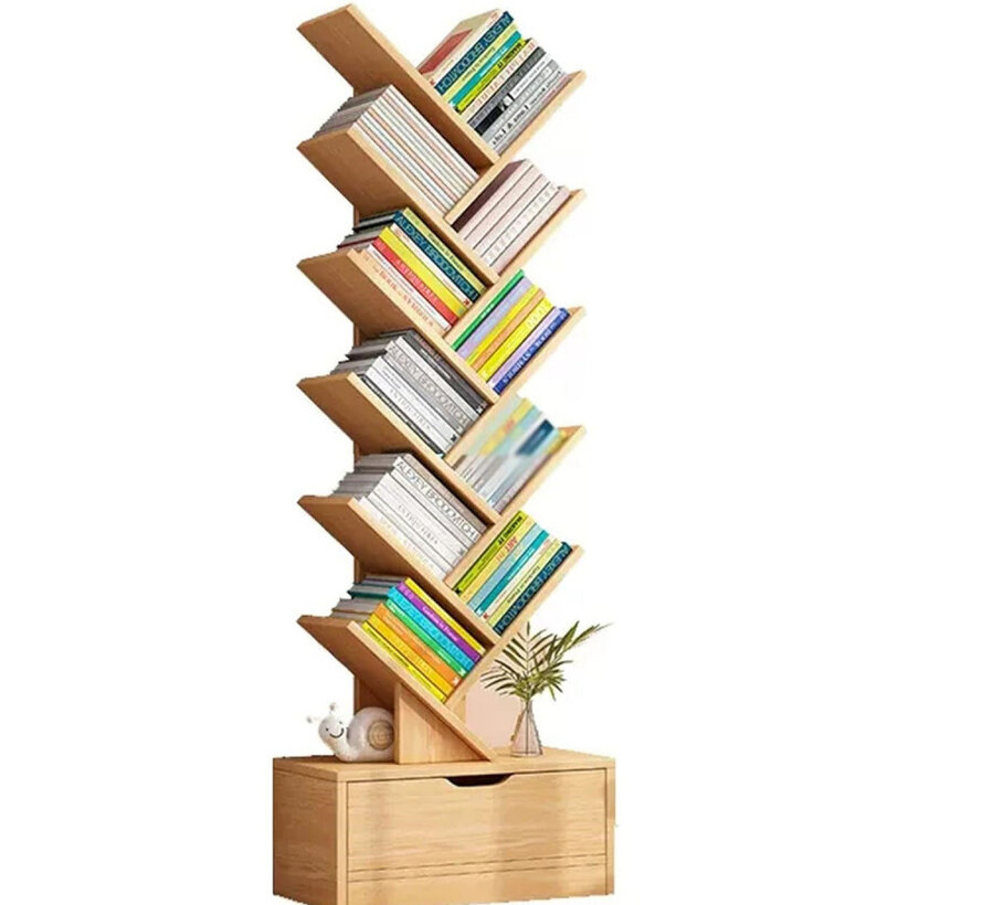 Bookcase - 11 Shelves - 34x19x139cm - Natural