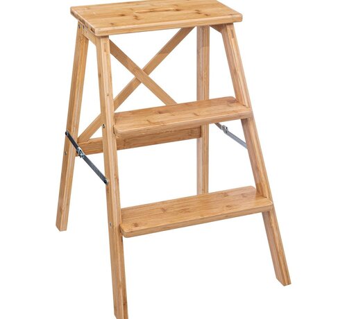 5Five Kitchen step ladder with 3 steps - Collapsible - 50x43x63cm - Natural