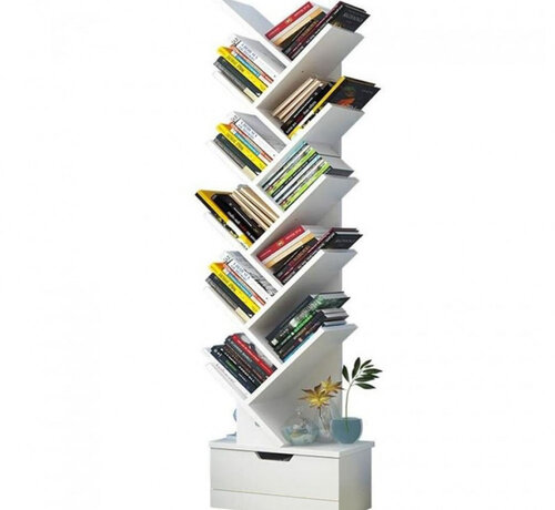 Ecarla Bookcase - 11 Shelves - 34x19x139cm - White