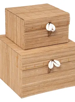 Atmosphera créateur d'intérieur Lot de 2 Boîtes de Rangement - 19x17x12cm - Différentes Couleurs