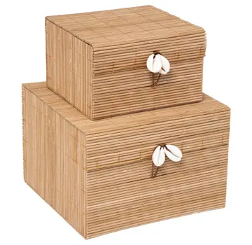 Atmosphera créateur d'intérieur Set van 2 Opbergboxen - 19x17x12cm - Verschillende Kleuren