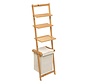 Bathroom rack with 3 Shelves and Laundry Basket - Natural/White