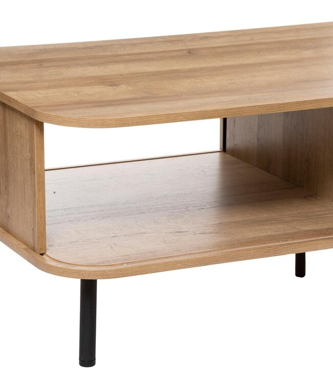 Coffee table with 2 Doors - 120x60cm - Oak effect