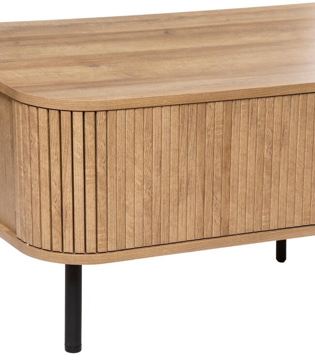 Coffee table with 2 Doors - 120x60cm - Oak effect