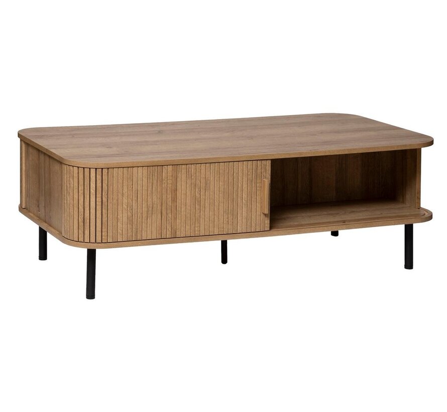 Coffee table with 2 Doors - 120x60cm - Oak effect