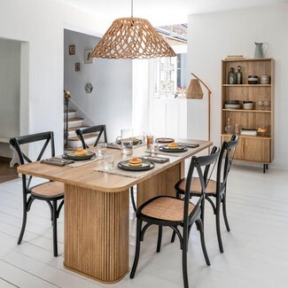 Atmosphera Esstisch aus Furnier - 180 × 90 × 75 cm - Holzeffekt