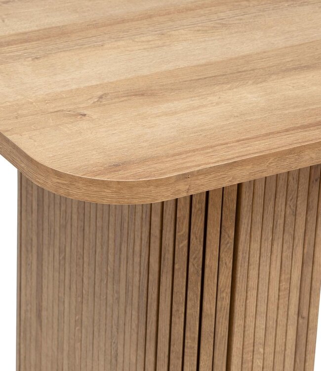 Dining table in Veneer - 180x90x75cm - Wood effect