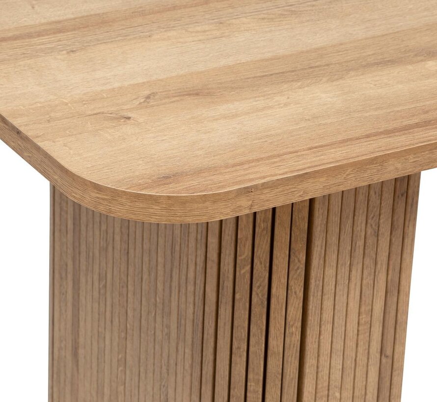Dining table in Veneer - 180x90x75cm - Wood effect