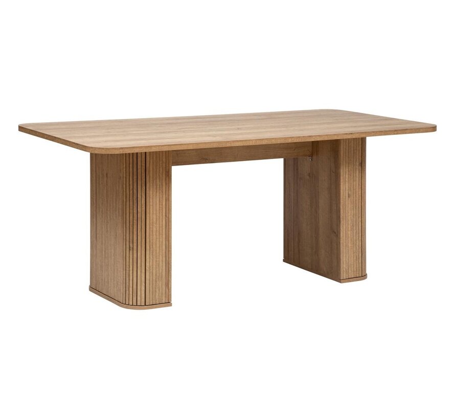 Dining table in Veneer - 180x90x75cm - Wood effect