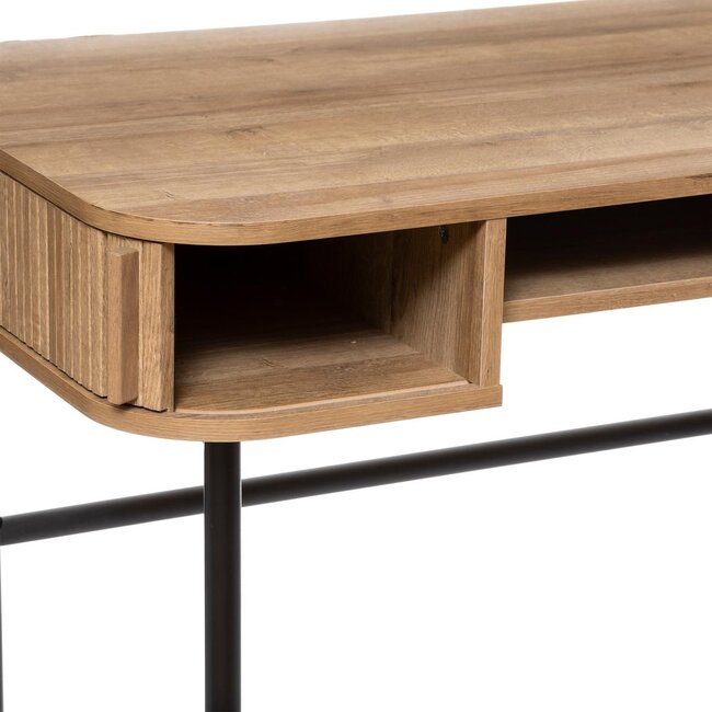 2-Door Desk - 105x60x75cm - Wood effect