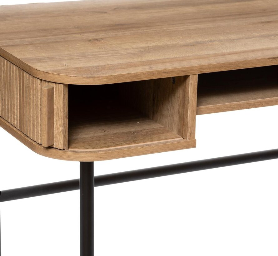 2-Door Desk - 105x60x75cm - Wood effect