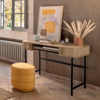 Atmosphera Schreibtisch mit 2 Türen - 105 × 60 × 75 cm - Holzoptik