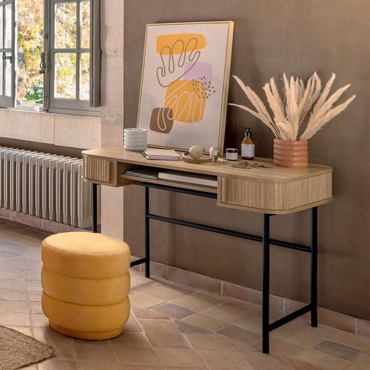 Atmosphera 2-Door Desk - 105x60x75cm - Wood effect