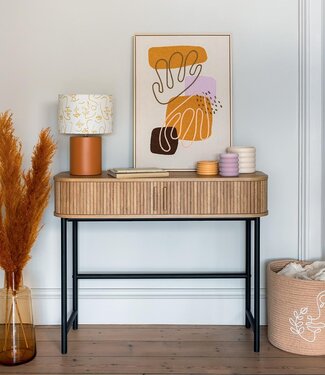 Atmosphera Wall table with 2 doors - 100x35x80cm - Oak effect