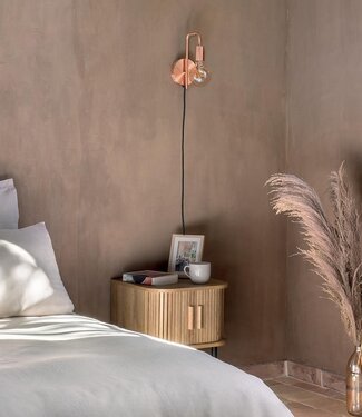 Atmosphera Bedside table with 2 Doors - 40x40x53cm - Oak effect