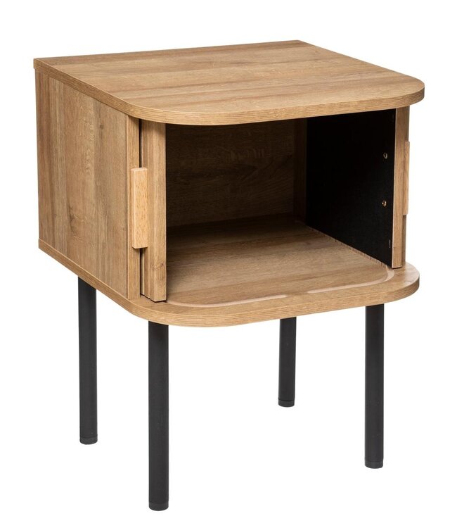 Bedside table with 2 Doors - 40x40x53cm - Oak effect