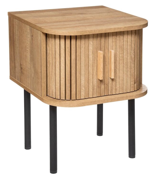 Bedside table with 2 Doors - 40x40x53cm - Oak effect