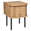 Bedside table with 2 Doors - 40x40x53cm - Oak effect