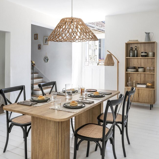 Bookcase with 2 Doors and 3 Shelves - H180cm - Oak effect