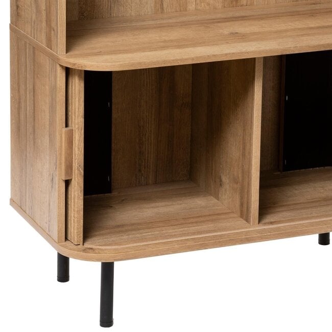 Atmosphera Bookcase with 2 Doors and 3 Shelves - H180cm - Oak effect