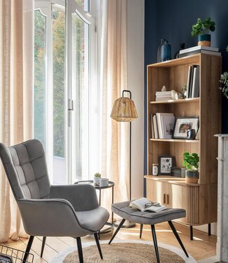 Atmosphera Boekenkast met 2 Deuren en 3 Planken - H180cm - Eikeneffect