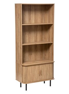 Atmosphera créateur d'intérieur Bibliothèque 2 portes et 3 étagères - H180cm - Effet chêne