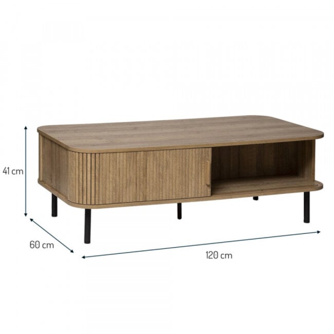 Atmosphera Coffee table with 2 Doors - 120x60cm - Oak effect