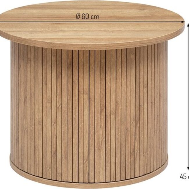 Ronde Salontafel - Verschillende Afmetingen - Houteffect