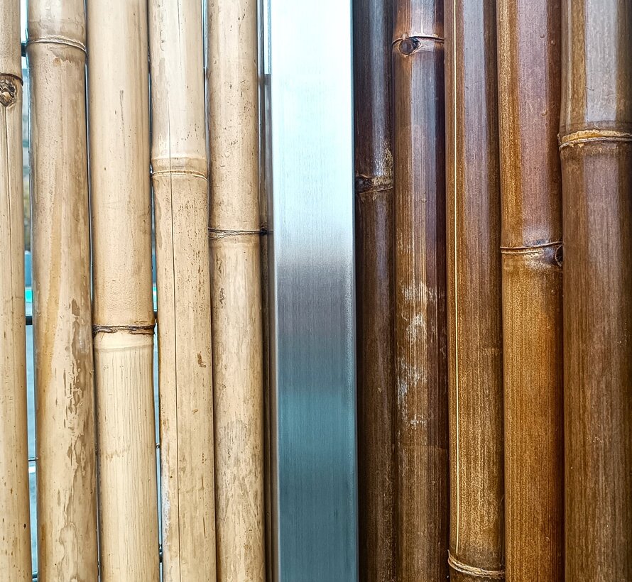 Paravent en bambou avec cadre - Singes - Acier inoxydable