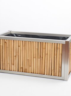 Koning Bamboe Jardinière en Bambou avec Structure en Acier Inox - Zenith - Lumineuse