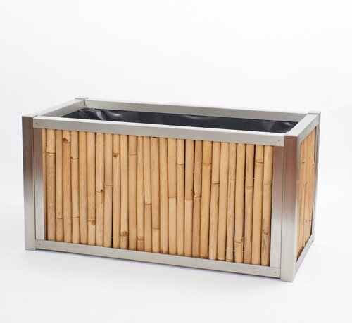 Koning Bamboe Bamboo Planter with Stainless Steel Frame - Zenith - Light